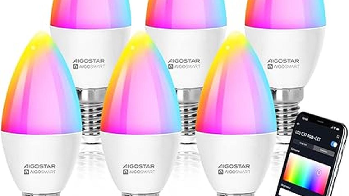 Aigostar 6 Lampadine Smart WiFi E14 Multicolore Dimmerabili