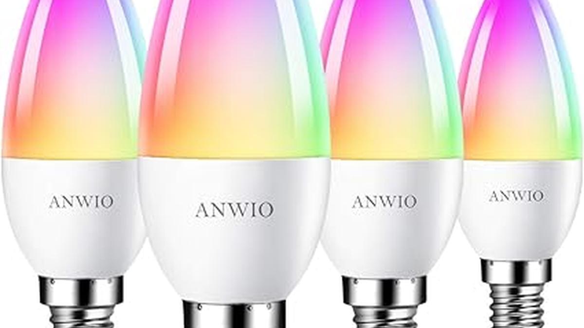 ANWIO 4 Lampadine Smart Wifi E14 5W