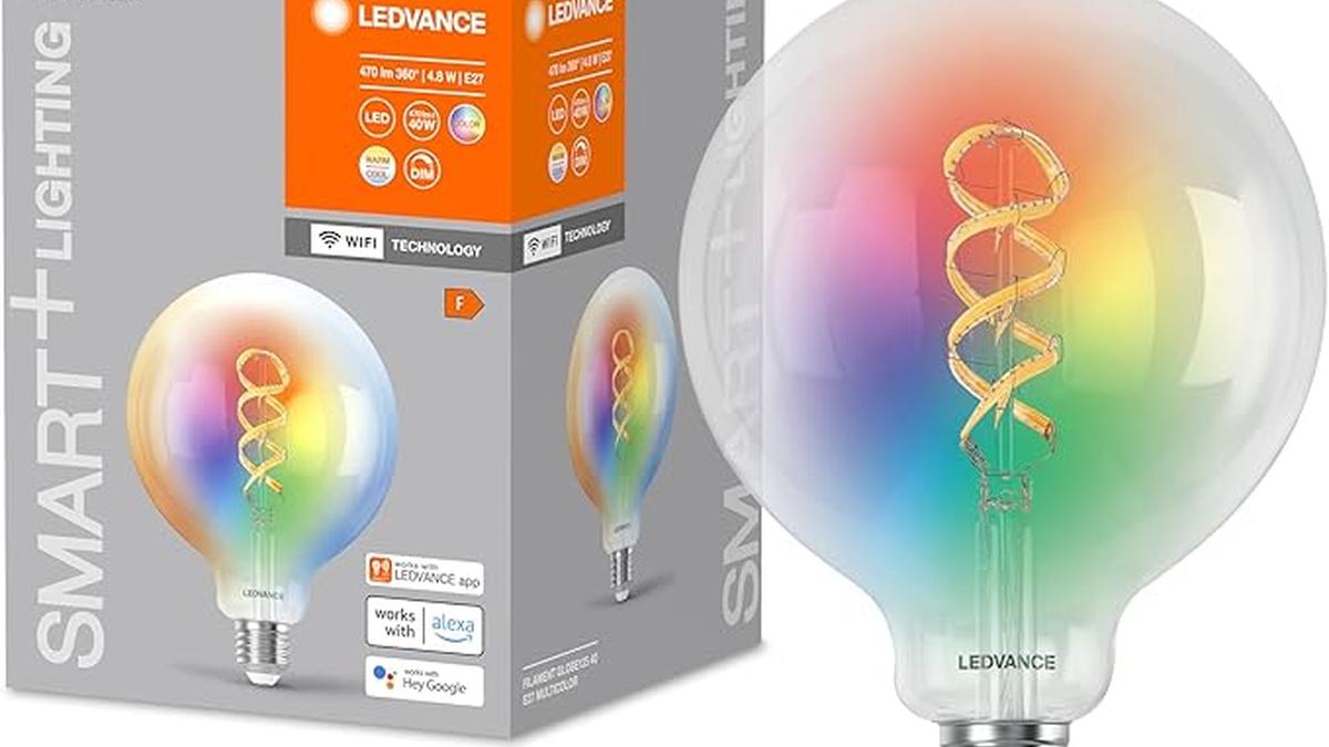 LEDVANCE Lampadina SMART+ WIFI E27 Filamento Dimmerabile Multicolore