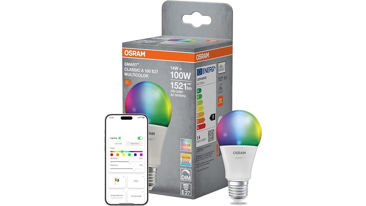 OSRAM Lampadina SMART+ Matter A100 WiFi 14W E27 RGBW Dimmerabile