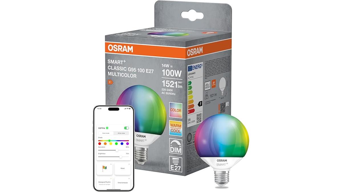 OSRAM Lampadina SMART+ Matter G95 Globo 14W E27 RGBW Dimmerabile
