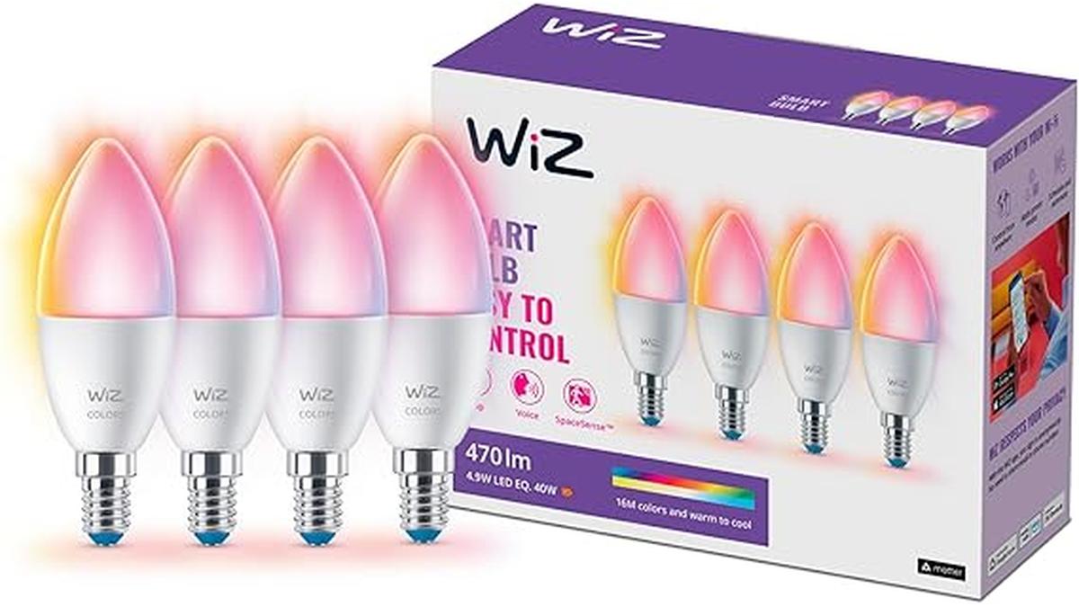 WiZ 4 Lampadine Smart WiFi E14 4.9W